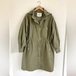 NWT BA&SH trench coat / bash olive green cotton tylan trench jacket / size 6